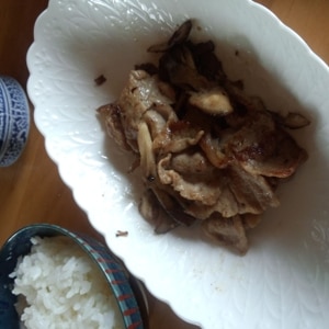 舞茸と豚肉のバターポン酢炒め☆